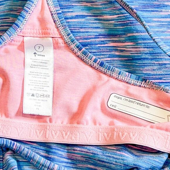 Ivivva by Lululemon Double Dutch Tank Top with Built In Sports Bra Size 7 - Picture 4 of 4
